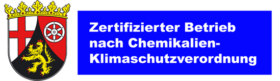 Zertifizierter Betrieb nach Chemikalien Klimaschutzverordnung Projektwerkstatt Dosch in Hatzenbühl